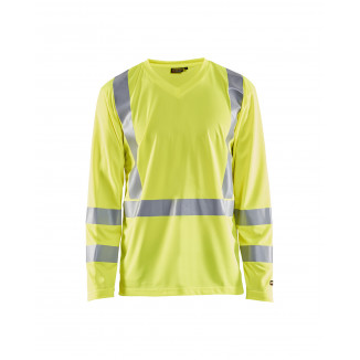 3383 T-shirt manches longues col V haute visibilité anti-UV anti-odeur