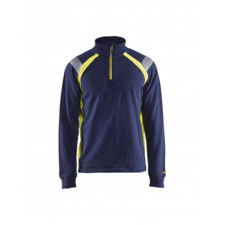 3432 Sweat col camionneur détails fluo