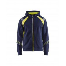 3433 Sweat zippé à capuche détails fluo