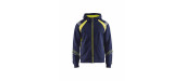3433 Sweat zippé à capuche détails fluo