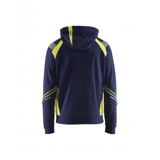 3433 Sweat zippé à capuche détails fluo
